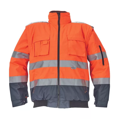 CLOVELLY Pilóta dzseki Jól láthatósági narancs - sötétkék