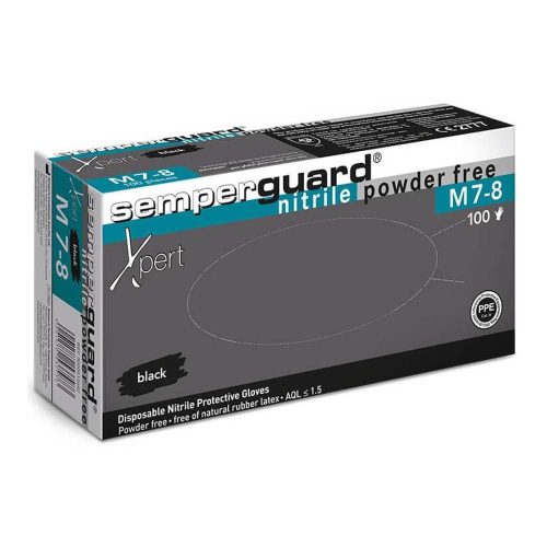 Semperguard xpert fekete egyszerhasználatos nitril kesztyű 100db/doboz