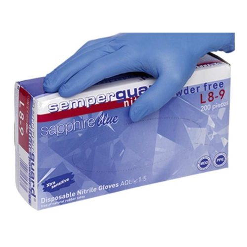 Semperguard Saphire púdermentes nitril kesztyű 200db/doboz