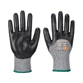   A621 Nitrilhabba mártott vágásbiztos kesztyű, Cut 5 fekete