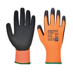   A625 Jól láthatósági vágásbiztos kesztyű Cut 5 -PU narancs