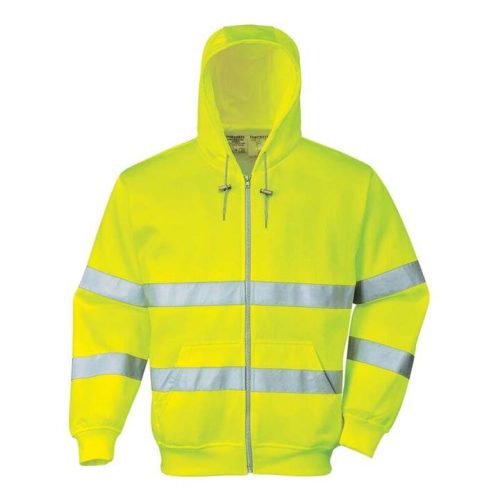 B305 Hi Vis zippzáros pulóver sárga