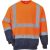 B306 Kéttónusú Hivis jól láthatósági pulóver narancs - sötétkék