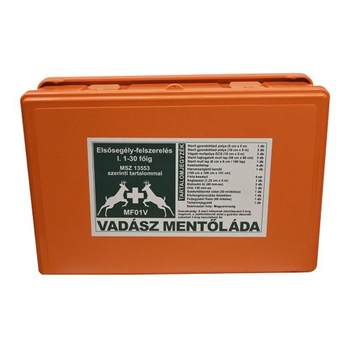 MF01V Vadász mentőláda, elsősegélydoboz (1-30 főig narancs)