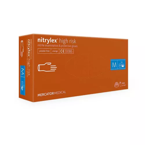 Nitrylex high risk púdermentes nitril kesztyű narancs