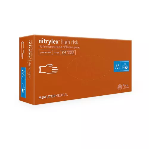 Nitrylex high risk púdermentes nitril kesztyű narancs