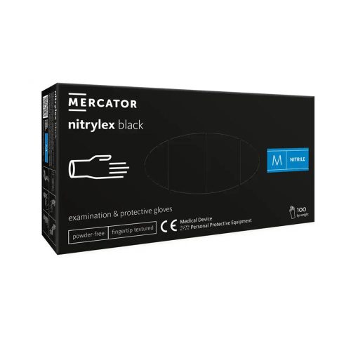 Nitrylex púdermentes nitril kesztyű fekete